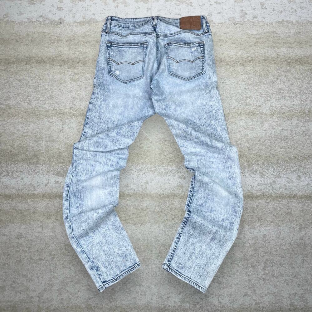 Vintage Y2K American Eagle Jeans 29x32 Skinny Fit Light Wash Denim Tan Logo